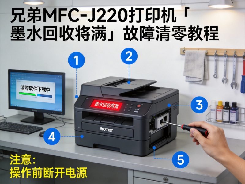 兄弟MFC-J220打印机「墨水回收将满」故障清零教程-卓盛打印机网