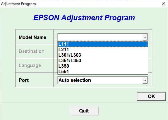 【清零软件】爱普生 L111 L211 L301 L303 L351 L353 L358 L551 1.0绿色版-卓盛打印机网