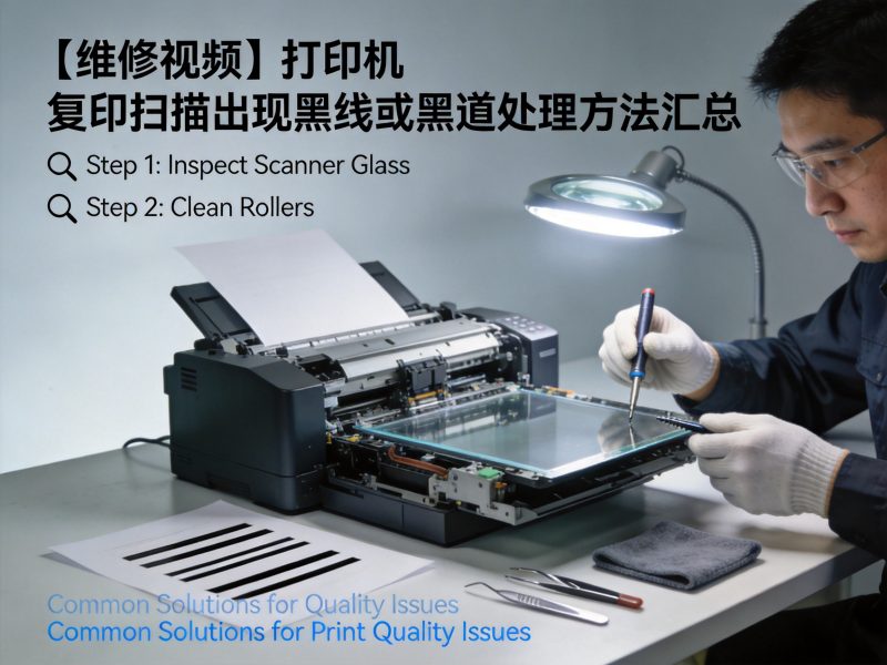 【维修视频】打印机 复印扫描出现黑线或黑道处理方法汇总