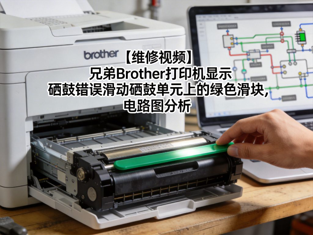 【维修视频】兄弟Brother打印机显示硒鼓错误滑动硒鼓单元上的绿色滑块,电路图分析-卓盛打印机网