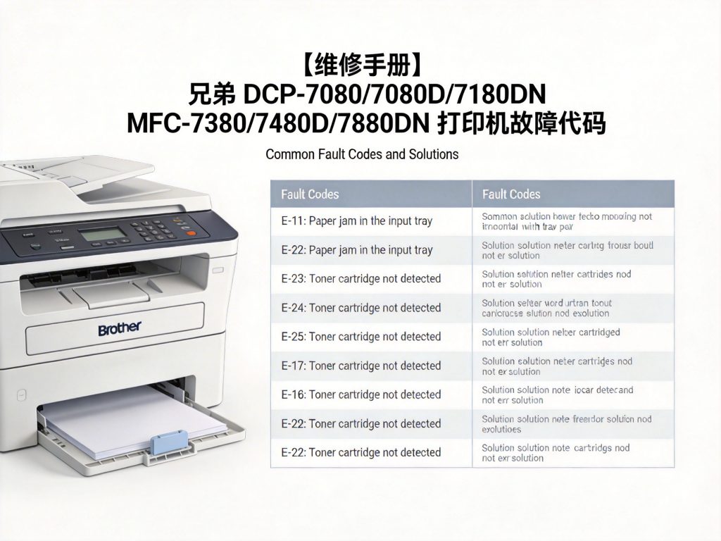 【维修手册】兄弟 DCP-7080/7080D/7180DN MFC-7380/7480D/7880DN 打印机故障代码-卓盛打印机网