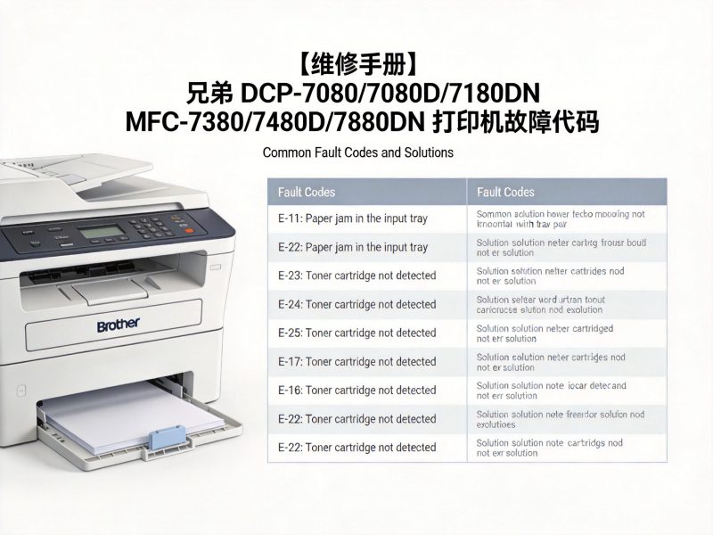 【维修手册】兄弟 DCP-7080/7080D/7180DN MFC-7380/7480D/7880DN 打印机故障代码