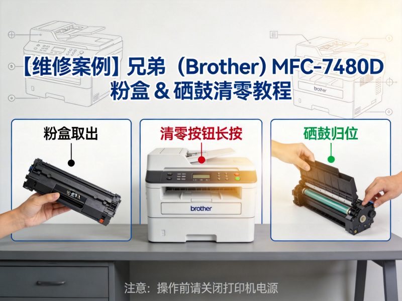【维修案例】兄弟 (Brother) MFC-7480D 粉盒 & 硒鼓清零教程