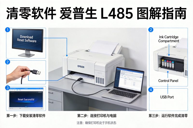 【清零软件】爱普生 L485 + 图解-卓盛打印机网