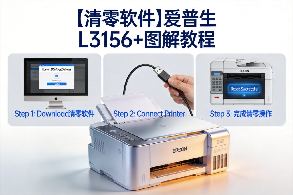 【清零软件】爱普生 L3156+图解教程-卓盛打印机网