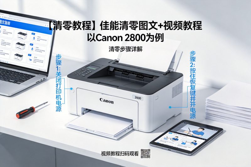 【清零教程】佳能清零图文+视频教程 以Canon 2800为例-卓盛打印机网