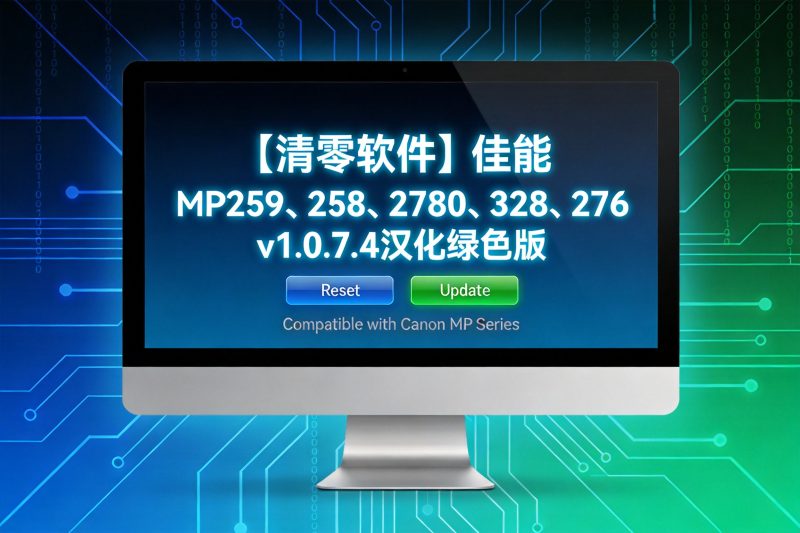 【清零软件】佳能 MP259、258、2780、328、276 v1.0.7.4汉化绿色版-卓盛打印机网