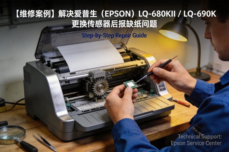 【维修案例】解决爱普生（EPSON）LQ-680KII / LQ-690K 更换传感器后报缺纸问题-卓盛打印机网