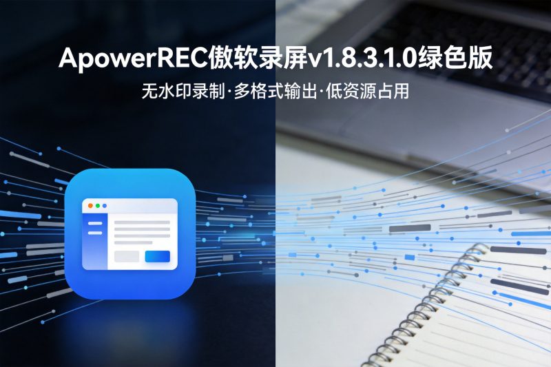 ApowerREC傲软录屏v1.8.3.1.0绿色版-卓盛打印机网