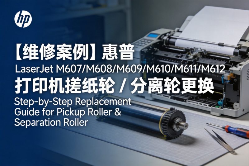 【维修案例】惠普 LaserJet M607/M608/M609/M610/M611/M612 打印机搓纸轮 / 分离轮更换-卓盛打印机网