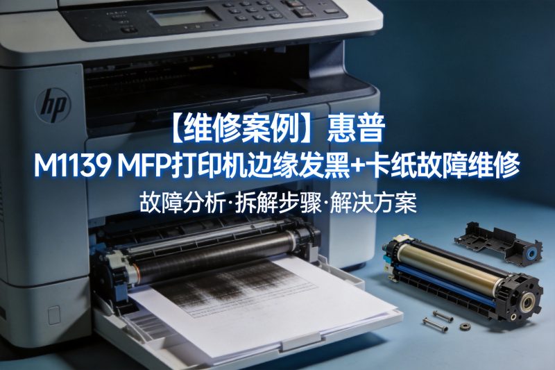 【维修案例】惠普 M1139 MFP打印机边缘发黑+卡纸故障维修 附维修视频-卓盛打印机网