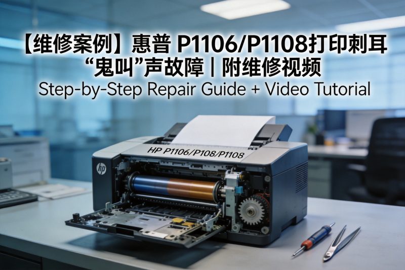 【维修案例】惠普 P1106/P1108打印刺耳“鬼叫”声故障｜附维修视频-卓盛打印机网