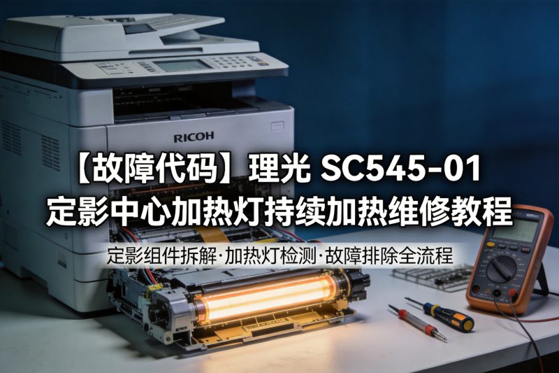 【故障代码】理光 SC545-01 定影中心加热灯持续加热维修教程-卓盛打印机网