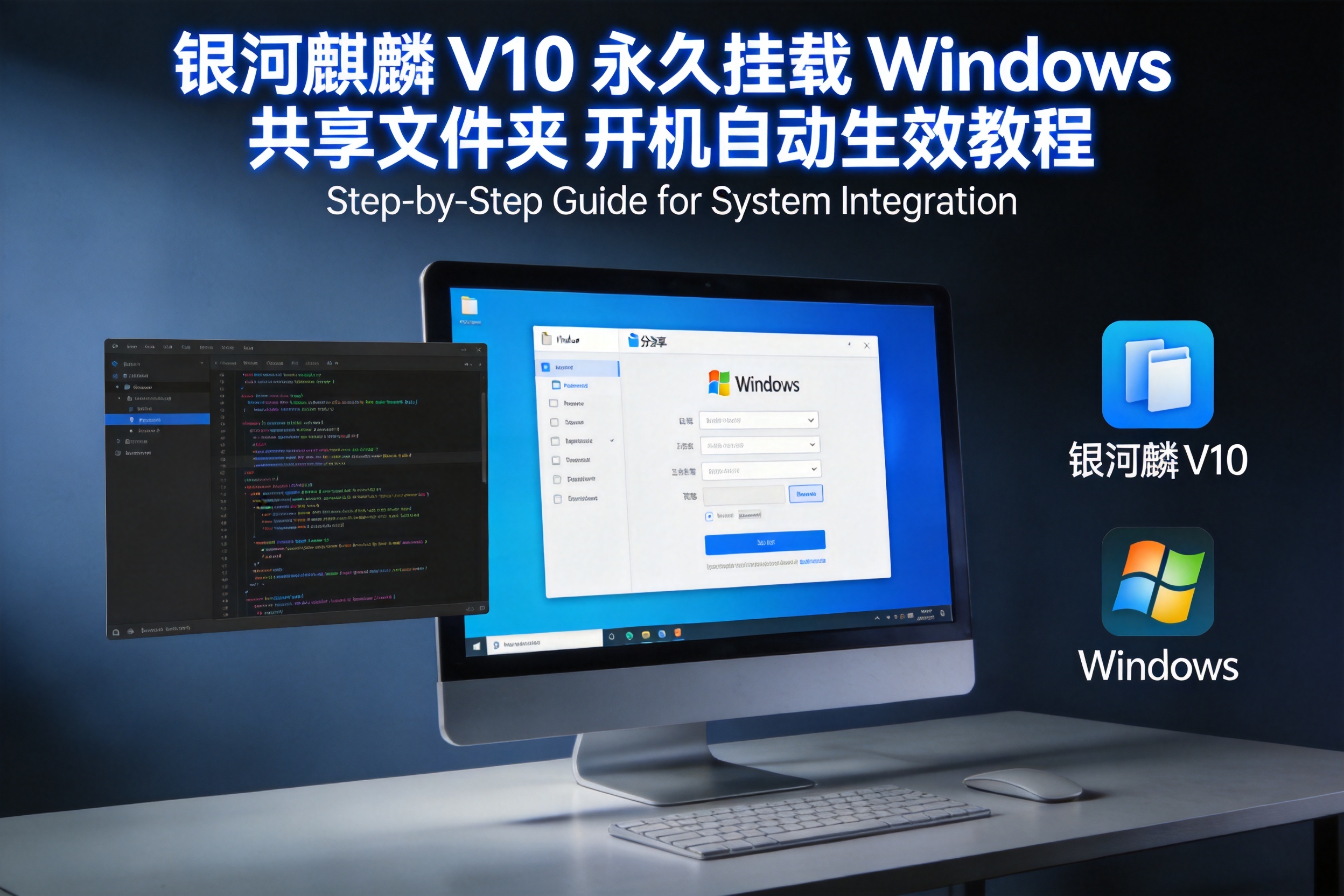 银河麒麟 V10 永久挂载 Windows 共享文件夹 开机自动生效教程-卓盛打印机网