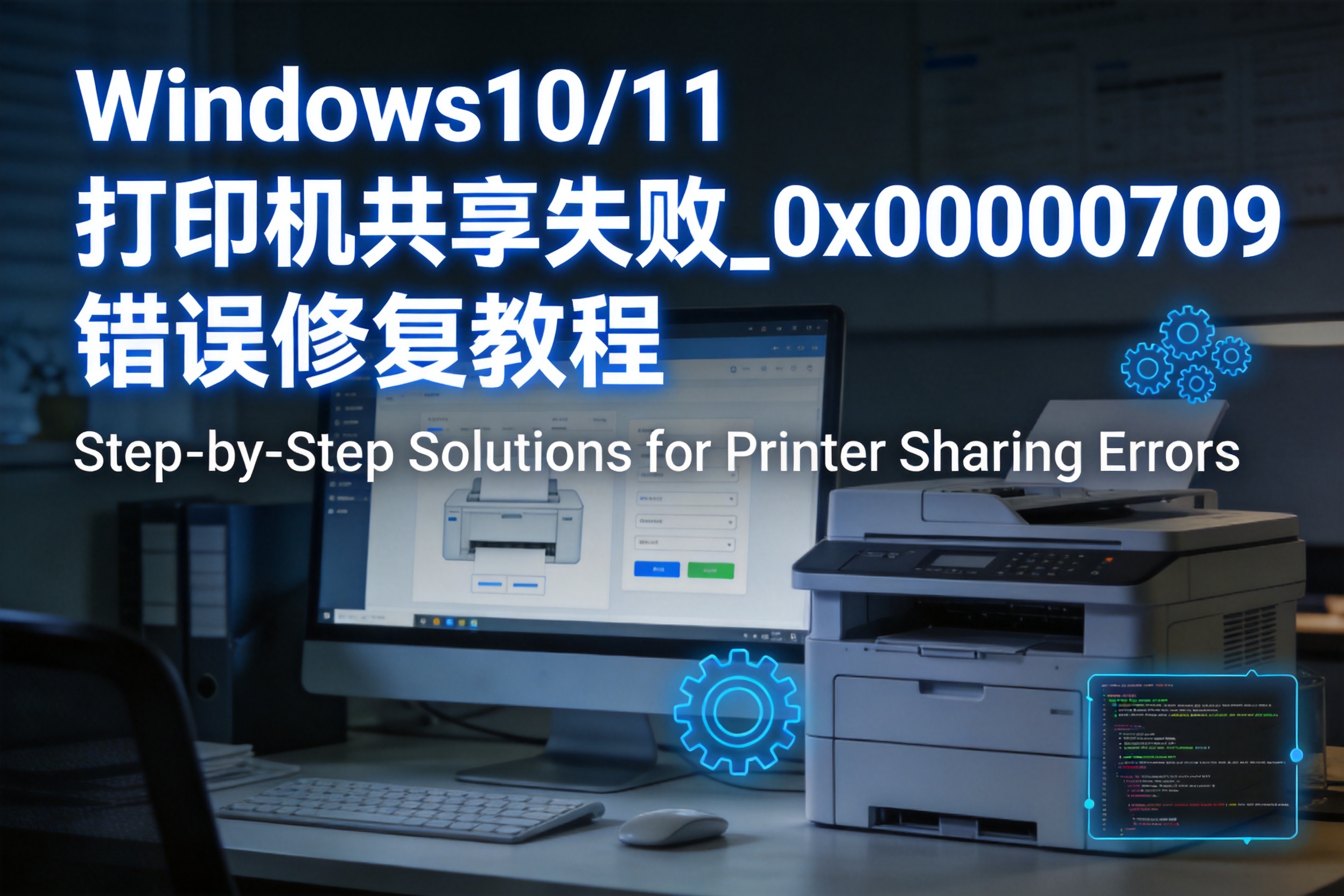 Windows10/11 打印机共享失败_0x00000709 错误修复 附修复工具-卓盛打印机网